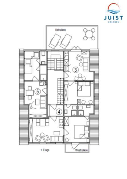 Haus Deichgraf 175 - Wohnung 5 Juist Buitenkant foto